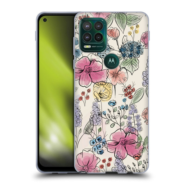 Anis Illustration Floral Pattern Wild Garden Soft Gel Case for Motorola Moto G Stylus 5G 2021