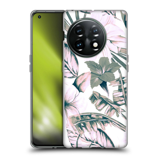 Anis Illustration Floral Pattern Pink Tropicals Soft Gel Case for OnePlus 11 5G