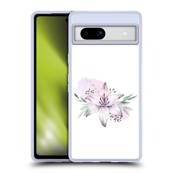 Anis Illustration Floral Pattern Lilium Flower Soft Gel Case for Google Pixel 7a
