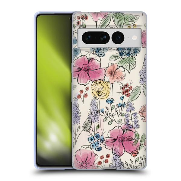 Anis Illustration Floral Pattern Wild Garden Soft Gel Case for Google Pixel 7 Pro