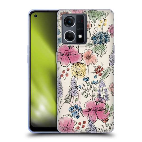 Anis Illustration Floral Pattern Wild Garden Soft Gel Case for OPPO Reno8 4G