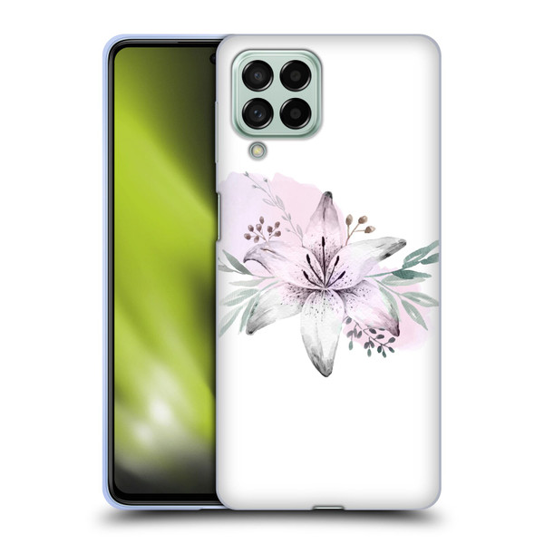 Anis Illustration Floral Pattern Lilium Flower Soft Gel Case for Samsung Galaxy M53 (2022)