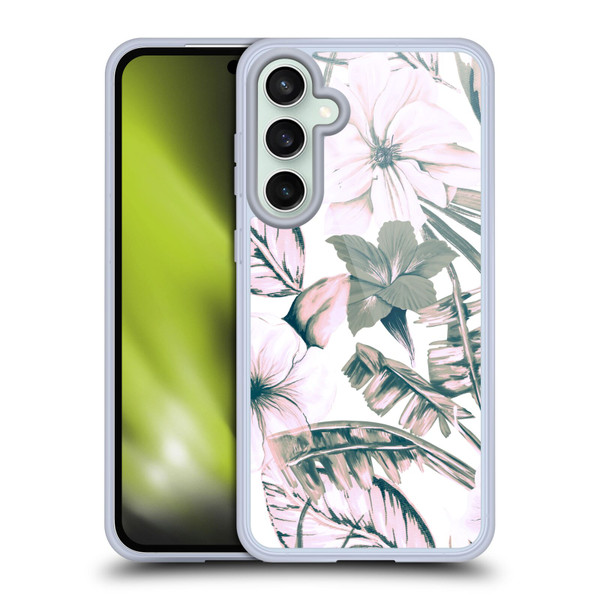 Anis Illustration Floral Pattern Pink Tropicals Soft Gel Case for Samsung Galaxy S23 FE 5G