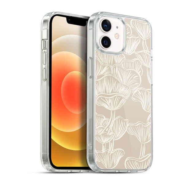 Anis Illustration Mix Pattern Mushrooms Neutrals Soft Gel Case for Apple iPhone 12 / iPhone 12 Pro & MagSafe