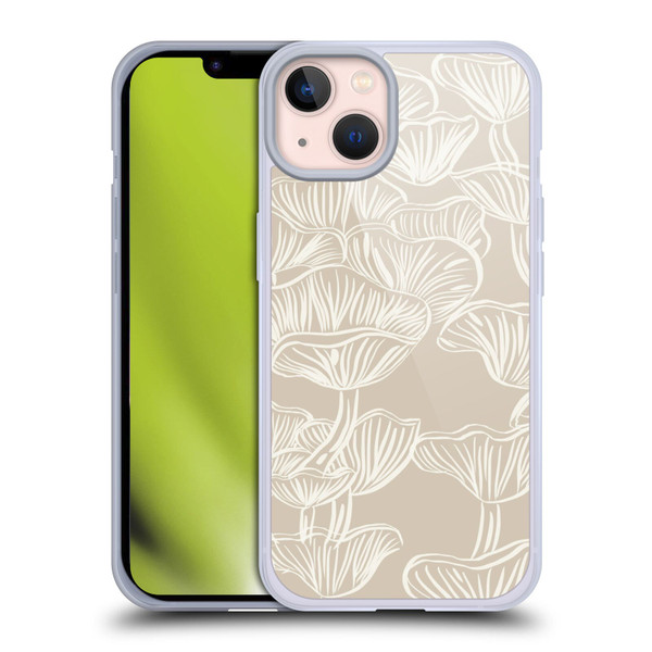 Anis Illustration Mix Pattern Mushrooms Neutrals Soft Gel Case for Apple iPhone 13