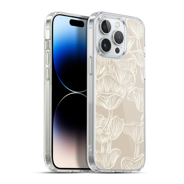 Anis Illustration Mix Pattern Mushrooms Neutrals Soft Gel Case for Apple iPhone 13 Pro Max & MagSafe