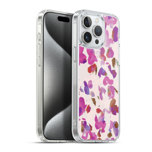 Anis Illustration Mix Pattern Soft Feminine Pink Flowers Soft Gel Case for Apple iPhone 15 Pro Max & MagSafe