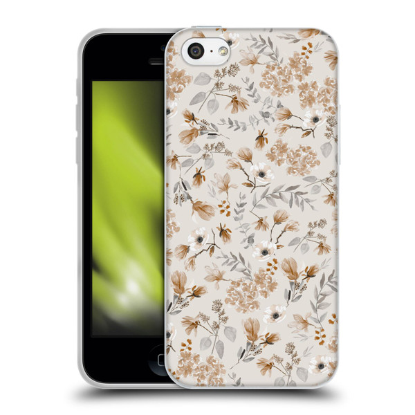 Anis Illustration Mix Pattern Romantic Neutrals Soft Gel Case for Apple iPhone 5c