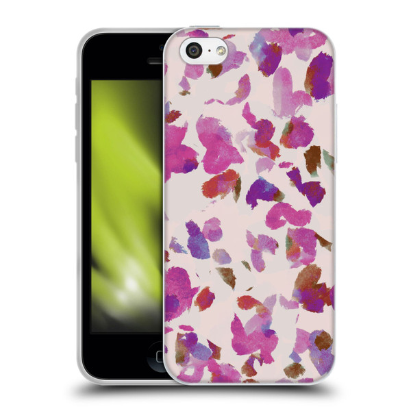 Anis Illustration Mix Pattern Soft Feminine Pink Flowers Soft Gel Case for Apple iPhone 5c