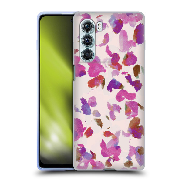 Anis Illustration Mix Pattern Soft Feminine Pink Flowers Soft Gel Case for Motorola Edge S30 / Moto G200 5G