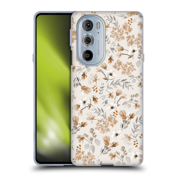 Anis Illustration Mix Pattern Romantic Neutrals Soft Gel Case for Motorola Edge X30
