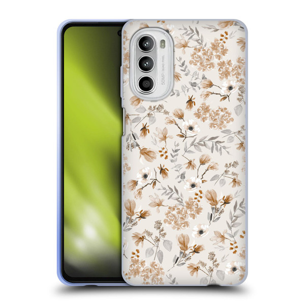 Anis Illustration Mix Pattern Romantic Neutrals Soft Gel Case for Motorola Moto G52