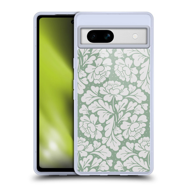 Anis Illustration Mix Pattern Baroque Pastel Green Soft Gel Case for Google Pixel 7a