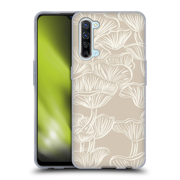 Anis Illustration Mix Pattern Mushrooms Neutrals Soft Gel Case for OPPO Find X2 Lite 5G