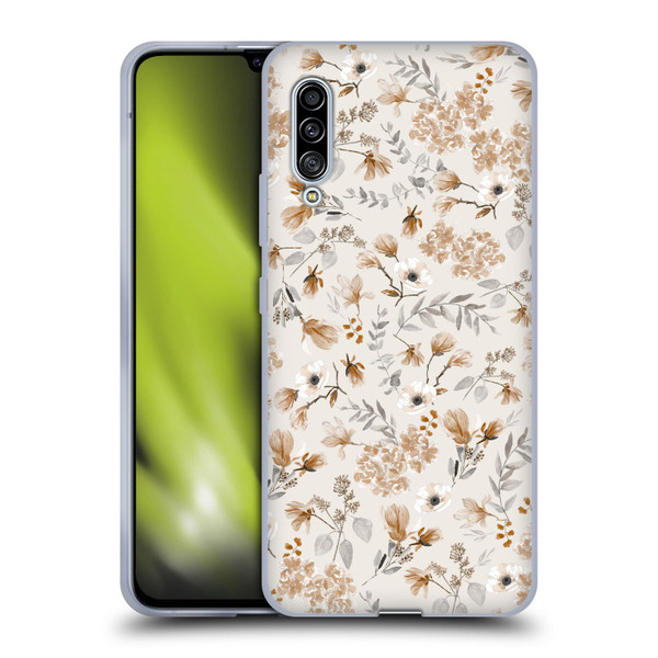 Anis Illustration Mix Pattern Romantic Neutrals Soft Gel Case for Samsung Galaxy A90 5G (2019)