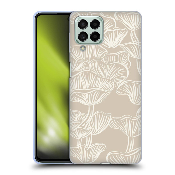 Anis Illustration Mix Pattern Mushrooms Neutrals Soft Gel Case for Samsung Galaxy M53 (2022)