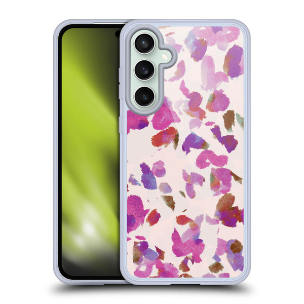 Anis Illustration Mix Pattern Soft Feminine Pink Flowers Soft Gel Case for Samsung Galaxy S23 FE 5G