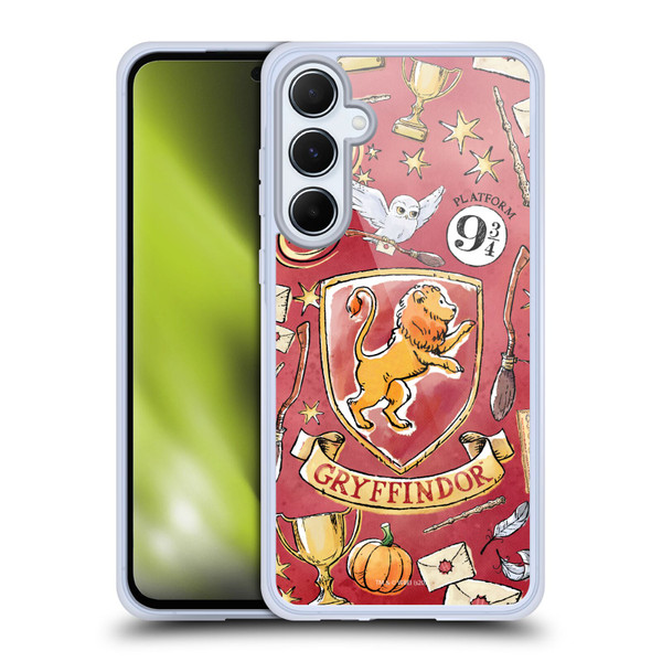 Harry Potter Deathly Hallows XIII Gryffindor Pattern Soft Gel Case for Samsung Galaxy A55 5G