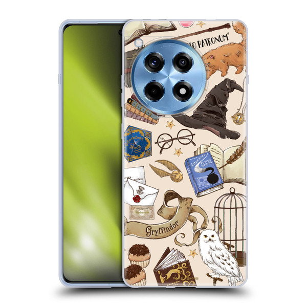 Harry Potter Deathly Hallows XXXVII Hogwarts Pattern Soft Gel Case for OnePlus 12R