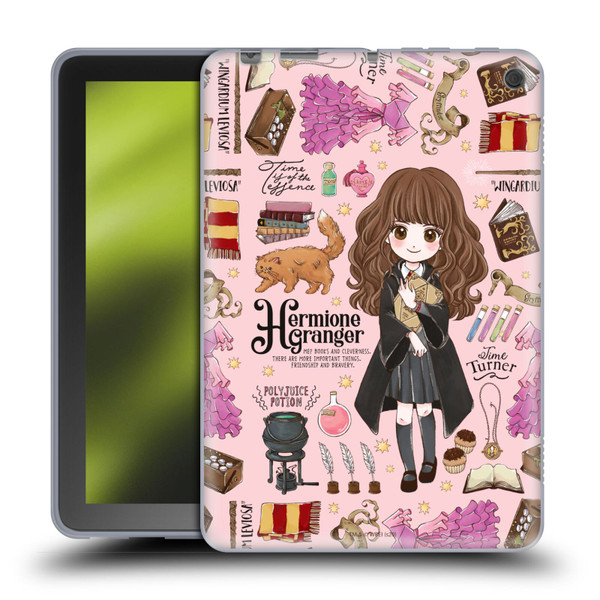 Harry Potter Deathly Hallows XXXVII Hermione Pattern Soft Gel Case for Amazon Fire HD 8/Fire HD 8 Plus 2020