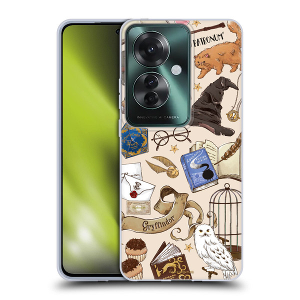 Harry Potter Deathly Hallows XXXVII Hogwarts Pattern Soft Gel Case for OPPO Reno11 F 5G / F25 Pro 5G