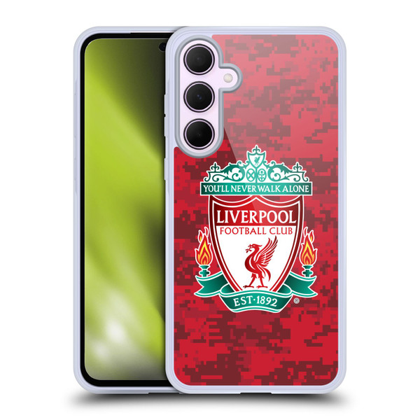 Liverpool Football Club Digital Camouflage Home Red Crest Soft Gel Case for Samsung Galaxy A35 5G
