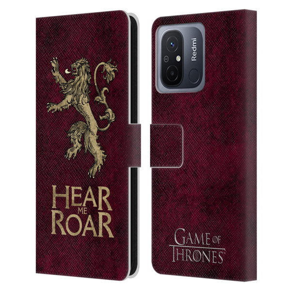 HBO Game of Thrones Dark Distressed Look Sigils Lannister Leather Book Wallet Case Cover For Xiaomi Redmi 12C