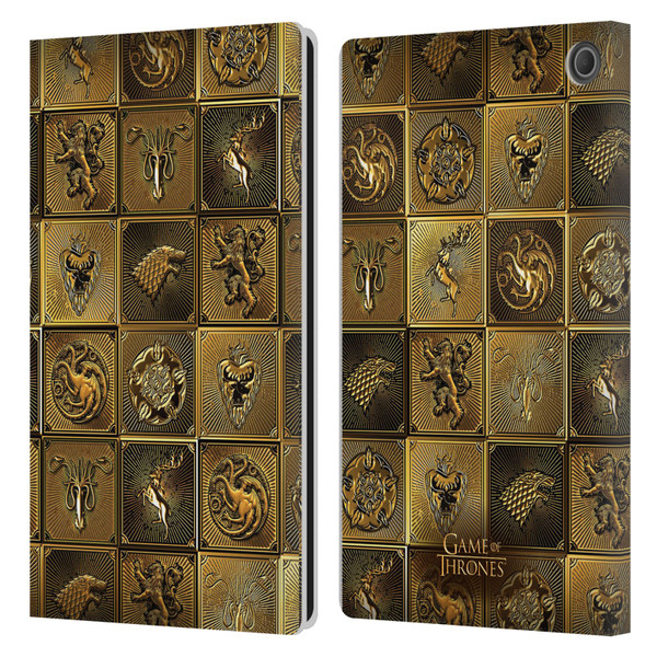 HBO Game of Thrones Golden Sigils All Houses Leather Book Wallet Case Cover For Amazon Fire Max 11 2023