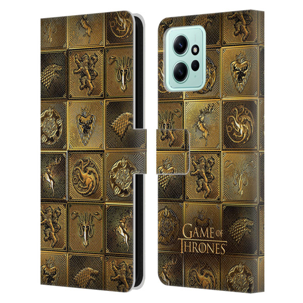 HBO Game of Thrones Golden Sigils All Houses Leather Book Wallet Case Cover For Xiaomi Redmi 12