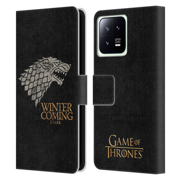 HBO Game of Thrones House Mottos Stark Leather Book Wallet Case Cover For Xiaomi 13 5G