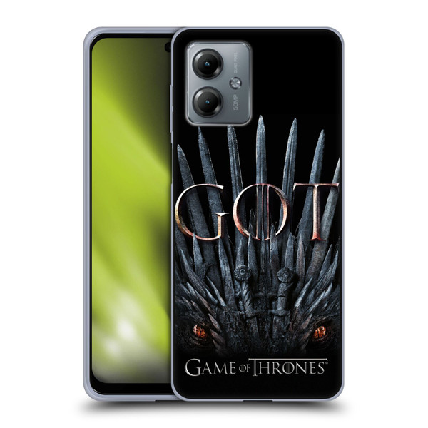 HBO Game of Thrones Season 8 Key Art Dragon Throne Soft Gel Case for Motorola Moto G14