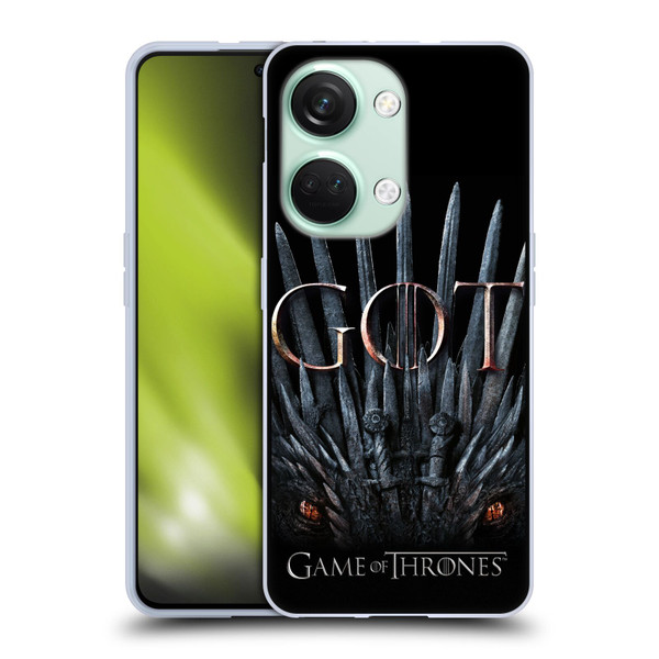 HBO Game of Thrones Season 8 Key Art Dragon Throne Soft Gel Case for OnePlus Nord 3 5G