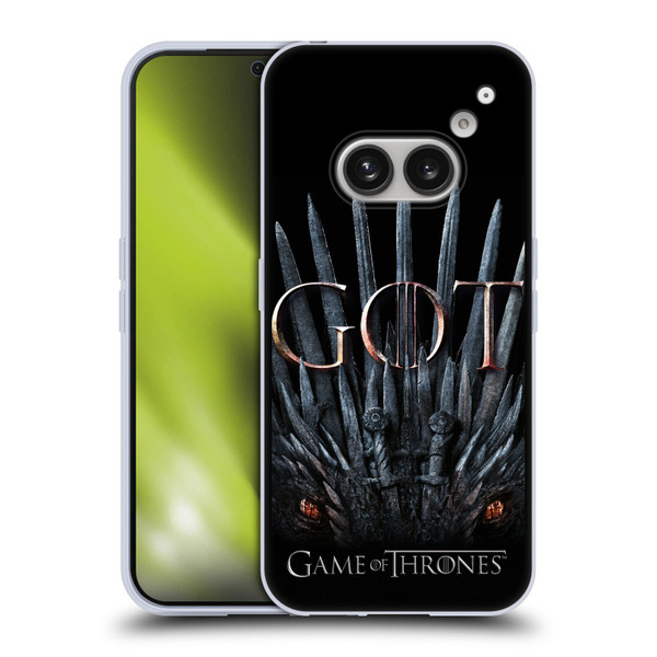 HBO Game of Thrones Season 8 Key Art Dragon Throne Soft Gel Case for Nothing Phone (2a)