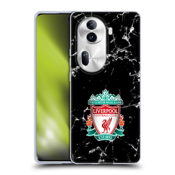 Liverpool Football Club Marble Black Crest Soft Gel Case for OPPO Reno11 Pro