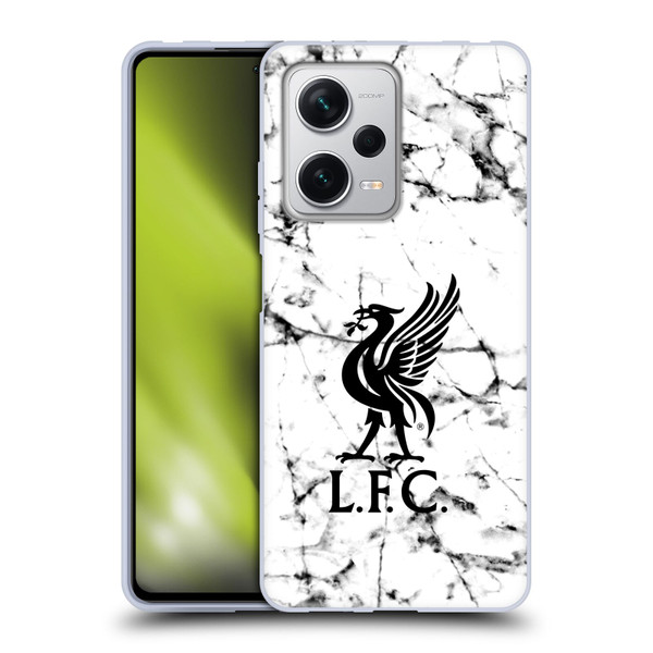 Liverpool Football Club Marble Black Liver Bird Soft Gel Case for Xiaomi Redmi Note 12 Pro+ 5G