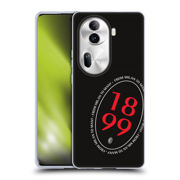 AC Milan Art 1899 Oversized Soft Gel Case for OPPO Reno11 Pro