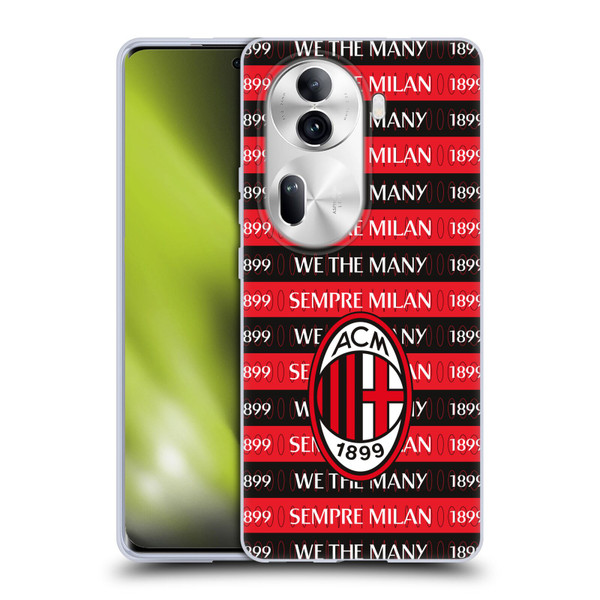 AC Milan Art Milan 1899 Soft Gel Case for OPPO Reno11 Pro