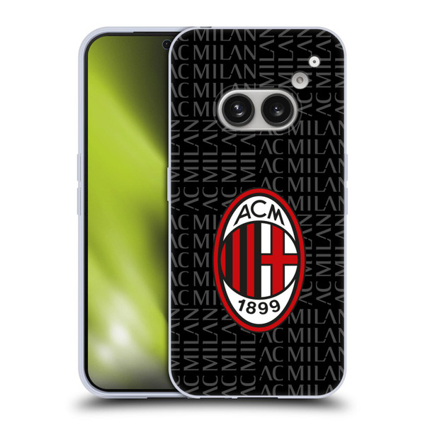 AC Milan Crest Patterns Red And Grey Soft Gel Case for Nothing Phone (2a)