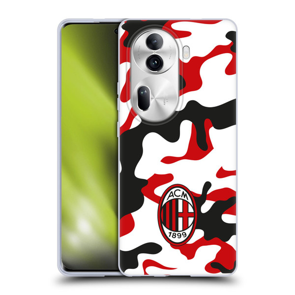AC Milan Crest Patterns Camouflage Soft Gel Case for OPPO Reno11 Pro