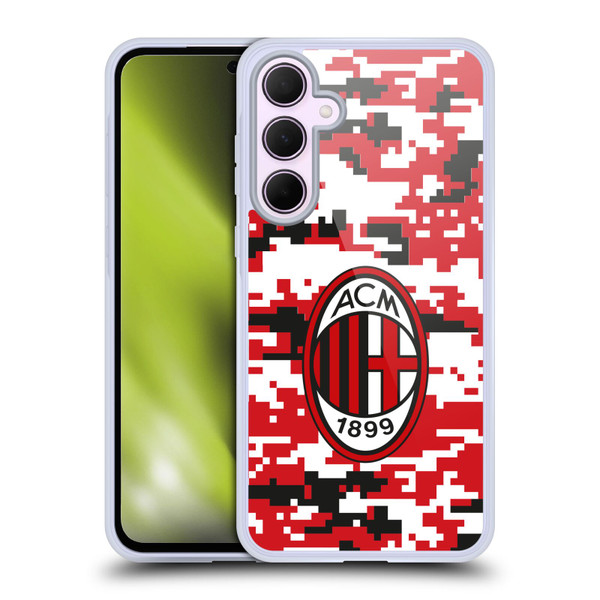 AC Milan Crest Patterns Digital Camouflage Soft Gel Case for Samsung Galaxy A35 5G