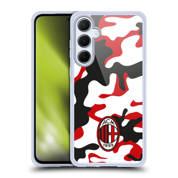 AC Milan Crest Patterns Camouflage Soft Gel Case for Samsung Galaxy A55 5G