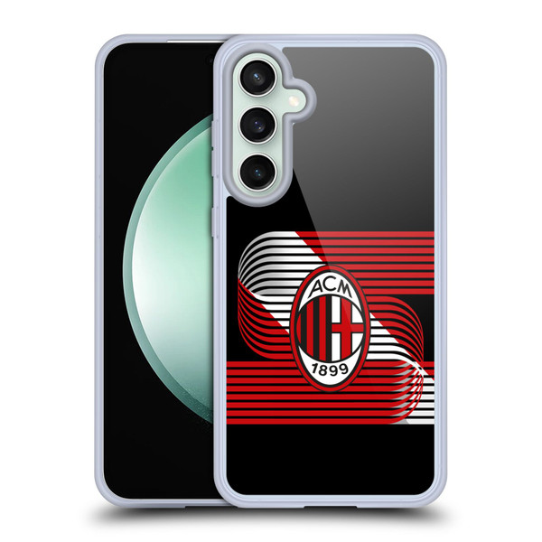 AC Milan Crest Patterns Diagonal Soft Gel Case for Samsung Galaxy S23 FE 5G & MagSafe