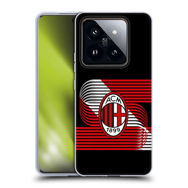 AC Milan Crest Patterns Diagonal Soft Gel Case for Xiaomi 14 Pro