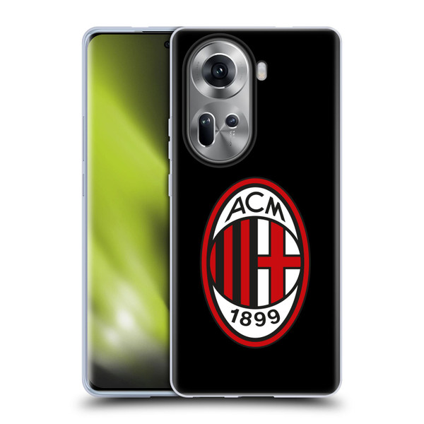 AC Milan Crest Full Colour Black Soft Gel Case for OPPO Reno11