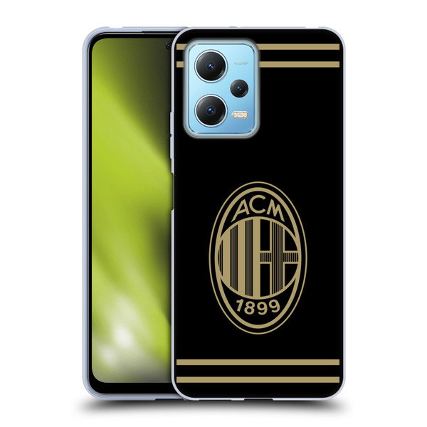 AC Milan Crest Black And Gold Soft Gel Case for Xiaomi Redmi Note 12 5G