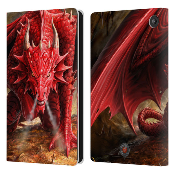 Anne Stokes Dragons Lair Leather Book Wallet Case Cover For Amazon Fire 7 2022