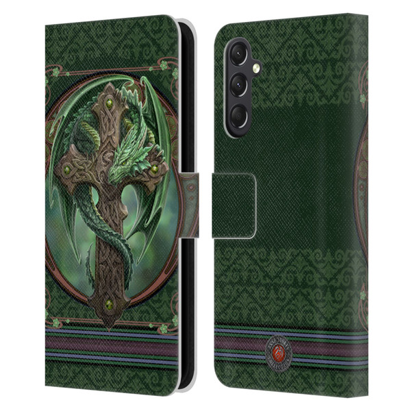 Anne Stokes Dragons Woodland Guardian Leather Book Wallet Case Cover For Samsung Galaxy A24 4G / M34 5G