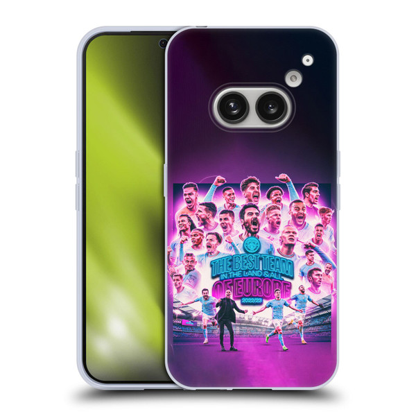 Manchester City Man City FC 2023 Champions of Europe Team Graphics Soft Gel Case for Nothing Phone (2a)