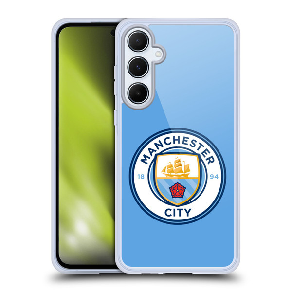 Manchester City Man City FC Badge Blue Full Colour Soft Gel Case for Samsung Galaxy A55 5G