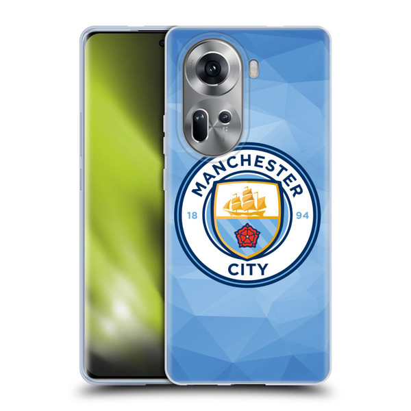 Manchester City Man City FC Badge Geometric Blue Full Colour Soft Gel Case for OPPO Reno11